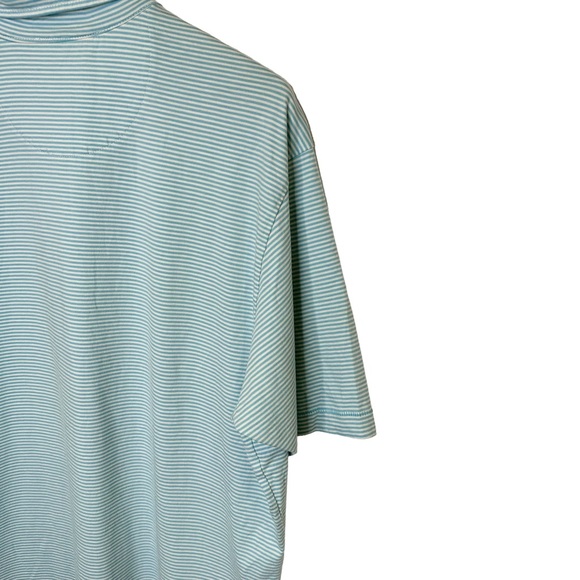 Tommy Bahama Relax Shirt Men Collared 1/4 Button Short Sleeve Striped Blue Large - Picture 7 of 14